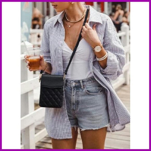 Vegan Leather Crossbody Phone Purse with RFID Blocking & Adjustable Strap - Picture 4 of 7